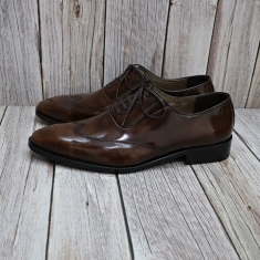 For men, N1066 dark brown cowhide advan, lace-up, wing tip, handmade oxford shoes