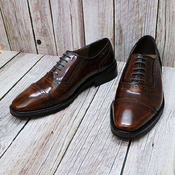 For men, N1006 dark brown cowhide advan, lace-up, straight toe, handmade oxford shoes