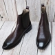 For men, N6305 dark wine caiman skin square pattern cowhide, no zipper(option), handmade ankle chelsea boots