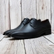 For men, Nble0802 black meridian cowhide, lace-up, regal pattern toe, handmade oxford dress shoes