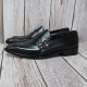 For men, N947 black box cowhide, u-tip, thin double-monk strap, handmade loafers