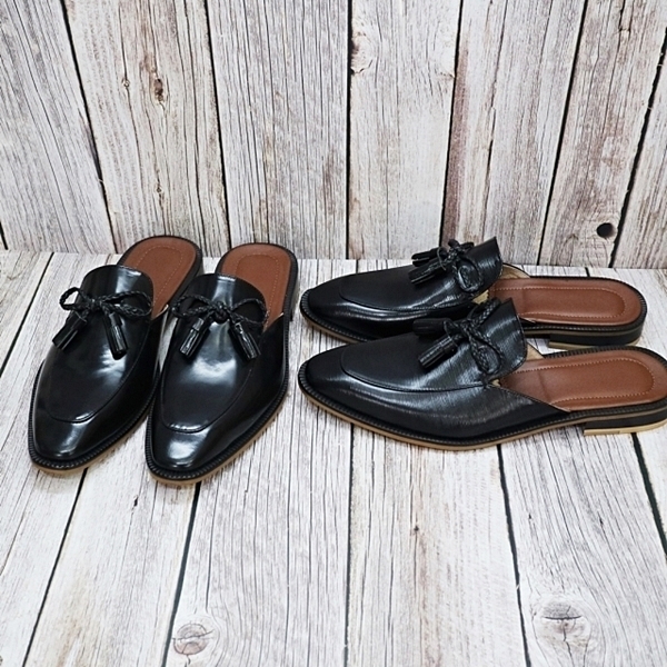 For men, N6210 black cowhide, knot-tassel, u-tip, handmade bloafers, 2 types