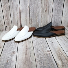 For men, N210 white cowhide and black calf skin, u-tip, handmade bloafers, 2 colors