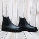 For men, Nble0215 black meridian cowhide, no zipper(option), plain toe, handmade ankle chelsea boots