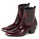 For men, 4714 cowhide all wine advan leather, pumps 7cm high-heels, handmade western boots