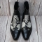 For men, Nble0895 3 kinds of cowhide combination, inward zipper, handmade western ankle boots