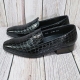 For men, 5076 black snake leather pattern cowhide, plain toe, handmade loafers