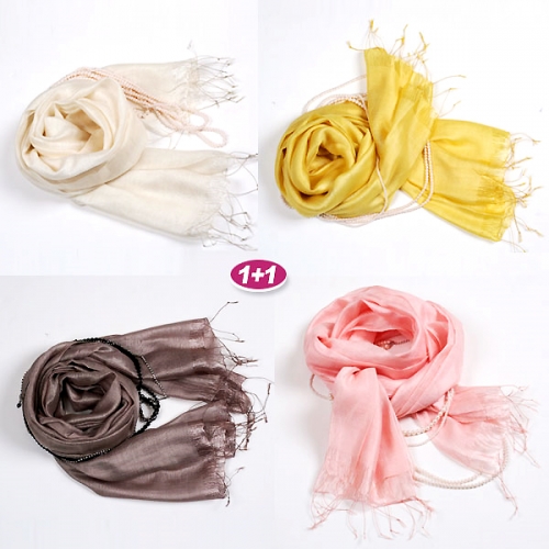 [1+1] silk like scarf 0010+0116