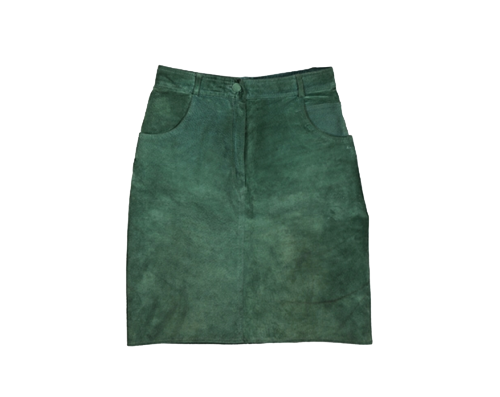 Deep green suede skirt