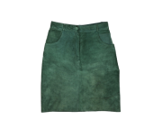 Deep green suede skirt