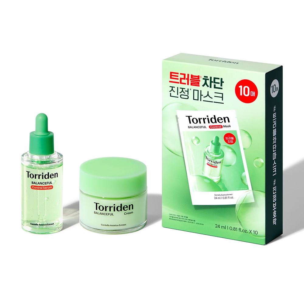 [3종세트] 밸런스풀 컨트롤 세럼50ml + 크림80ml + 시카 컨트롤 마스크 10매+(쇼핑백 색상 블루증정)