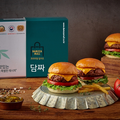 100% Beef 정통 미국식 수제 치즈 햄버거 밀키트(3인분/740g)