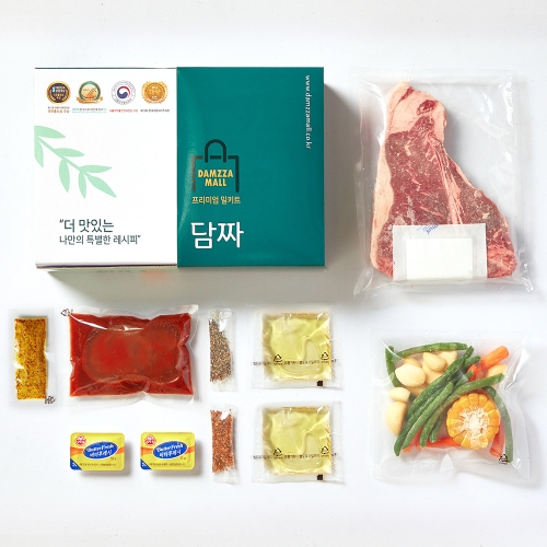 뉴욕스타일 엘본 스테이크 밀키트(2인분/850g/스테이크원육-400~500g)