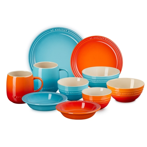 한식세트 (10P)-주황&캐리비안블루