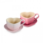 하트 머그&트레이 2인세트-로즈&쉘핑크