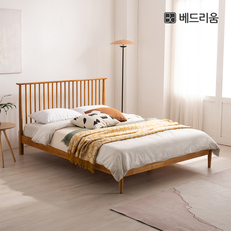 스칸디 러버우드 원목 침대 (SS/Q)