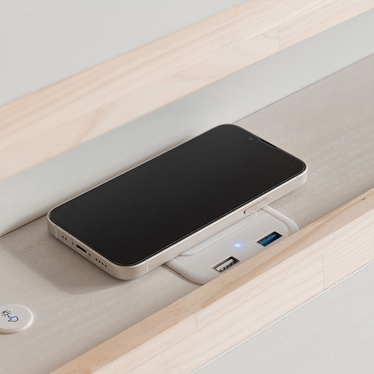 NEW 스마트메이트 편백 LED 수납침대(SS/Q/K)_매트제외