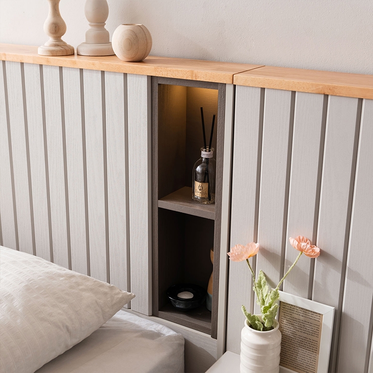 리디아 LED 원목침대(Q/K 겸용) 프레임