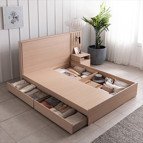 ★한정수량★루미온 호텔형 수납 침대 (SS)(Q/K)