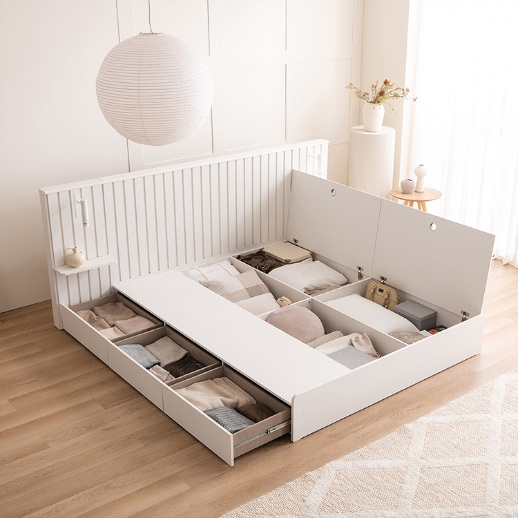 ★인가상품!최종추가할인★브리서 호텔형 수납 침대 (SS)(Q/K)