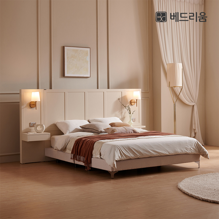 제이드 호텔형 도장침대 (Q/K사이즈 겸용)+릴렉서 허리특허 유로탑(Q/K)