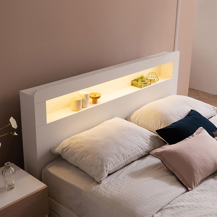 유노이아 LED 조명침대(SS/Q)+독립스프링 매트리스 SET