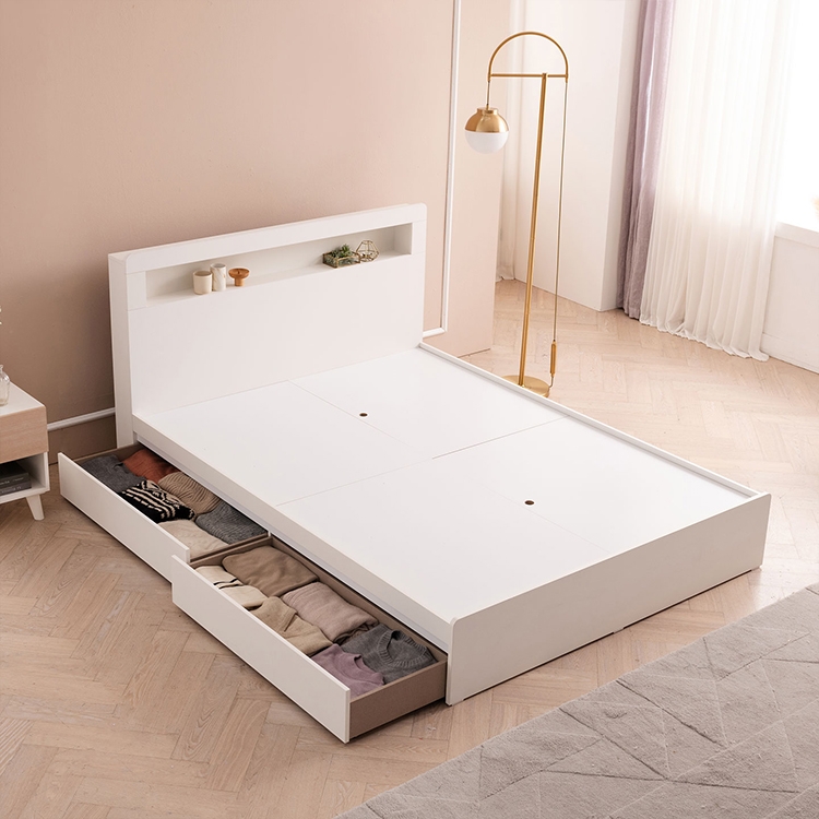 유노이아 LED 조명침대(SS/Q)+듀얼쿠션 유로탑 SET