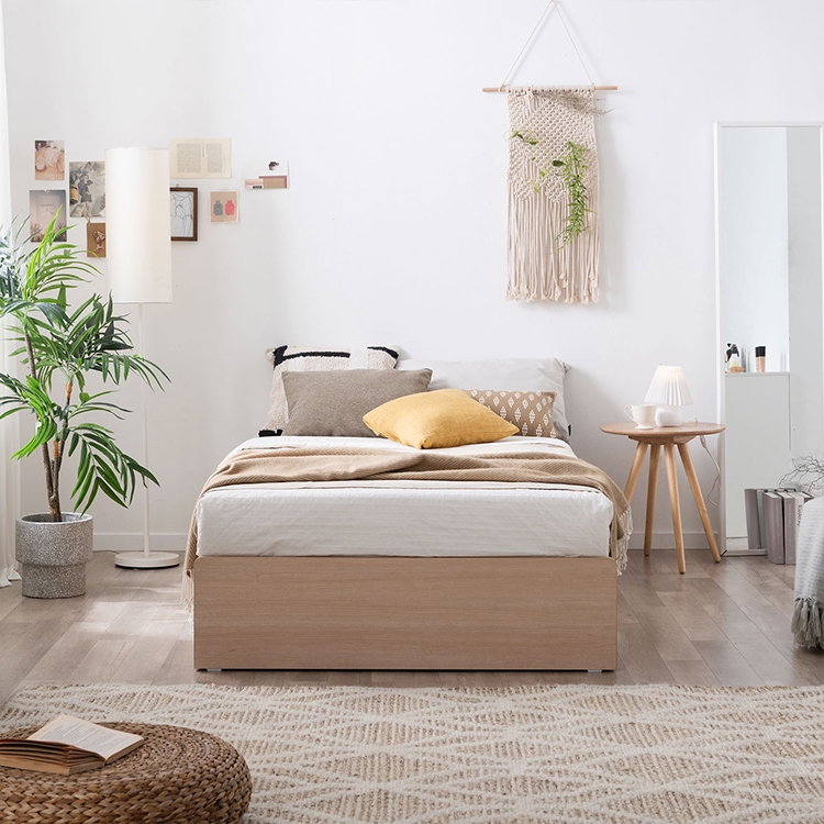 미니멀 수납 무헤드 침대(SS/Q)+본넬매트리스 SET