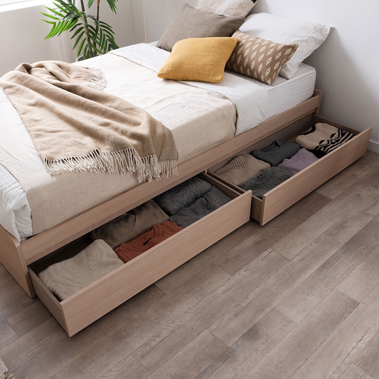 미니멀 수납 무헤드 침대(SS/Q)+본넬매트리스 SET