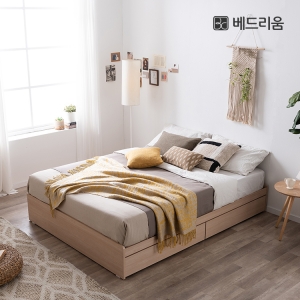 미니멀 수납 무헤드침대(SS/Q)+듀얼쿠션 매트리스 SET