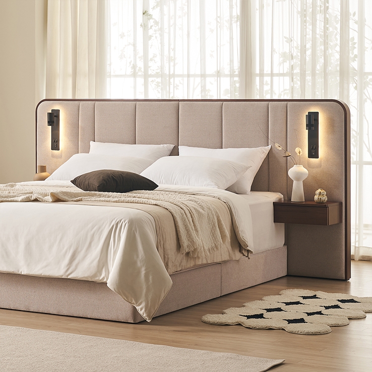 슬렙트 밀란Ⅱ 패브릭 호텔침대(K/LK)+S9 매트리스(경도선택) SET