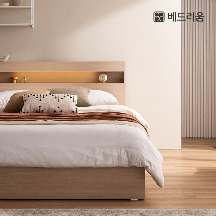 파인드 LED 서랍형침대(SS/Q)+듀얼 써포트 매트리스 SET