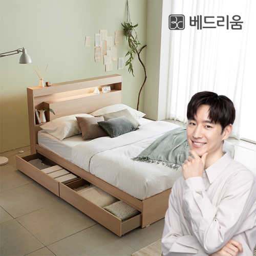 [베드리움] 더스마트  무선충전 서랍형 침대(SS/Q)+듀오밸런스 유로탑 매트리스 SET