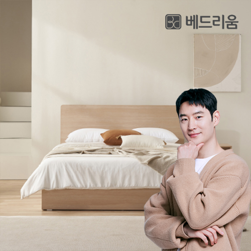 루나 심플헤드 수납침대+듀얼쿠션 매트리스 SET