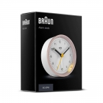 BRAUN 무소음 무브먼트 아날로그 탁상 알람시계 BC12PW 핑크화이트 7.5cm