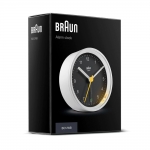 BRAUN 무소음 무브먼트 아날로그 탁상 알람시계 BC12WB 화이트블랙 7.5cm