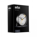 BRAUN 무소음 무브먼트 아날로그 탁상 알람시계 BC01BW 블랙화이트 6.9cm