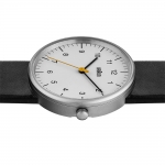 BRAUN 남성용 클래식 손목시계 BN0021BKG 블랙 가죽스트랩 /화이트 다이얼 38mm