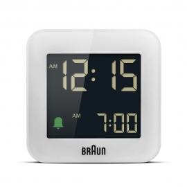 BRAUN 무소음 무브먼트 디지털 탁상 알람시계 BC08W 화이트 5.8cm