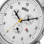 BRAUN 남성용 클래식 손목시계 BN0035WHBKG 블랙 가죽스트랩 /화이트 다이얼 40mm