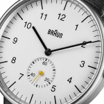 BRAUN 남성용 클래식 손목시계 BN0024WHBKG 블랙 가죽스트랩 /화이트 다이얼 40mm