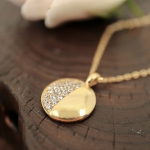 Half Golden Pave necklace