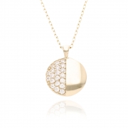 Half Golden Pave necklace