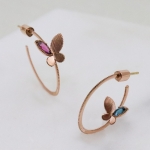 Fancy butterfly ring earrings