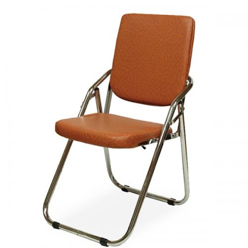 그레떼 세피아 스틸체인 접이식의자 간의의자 사무용 쿠션 철재 폴딩의자