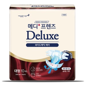 [직] [G22256] 성인용기저귀 메디프렌즈 디럭스 와이드매직 에어 대형 10입 * 6팩