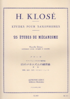 Klose : 25 Etudes de Mecanisme - Saxophone