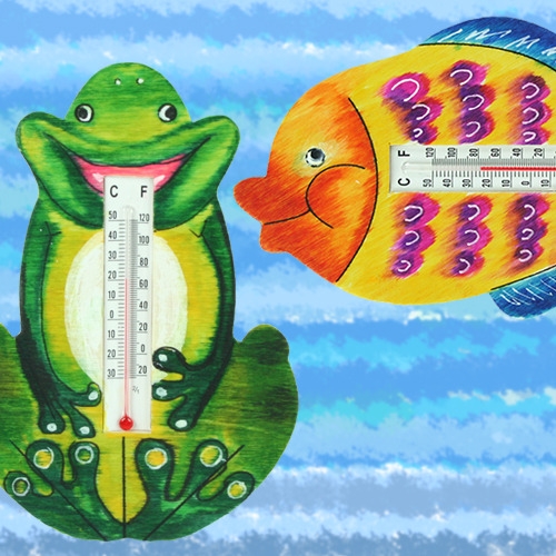 반제품 온도계 개구리/물고기 선택