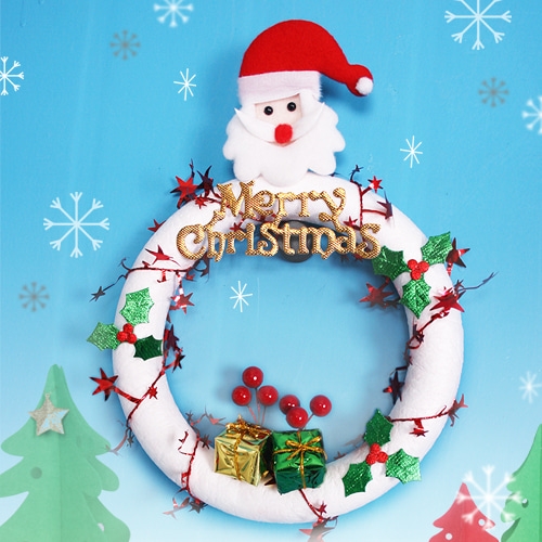별빛 화이트리스(5set/색상랜덤) 크리스마스소품만들기 크리스마스공예 크리스마스DIY 겨울