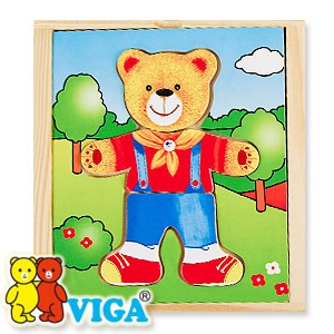 [VIGA] 꼬마 곰돌이 패션퍼즐 오감놀이 원목교구 퍼즐놀이